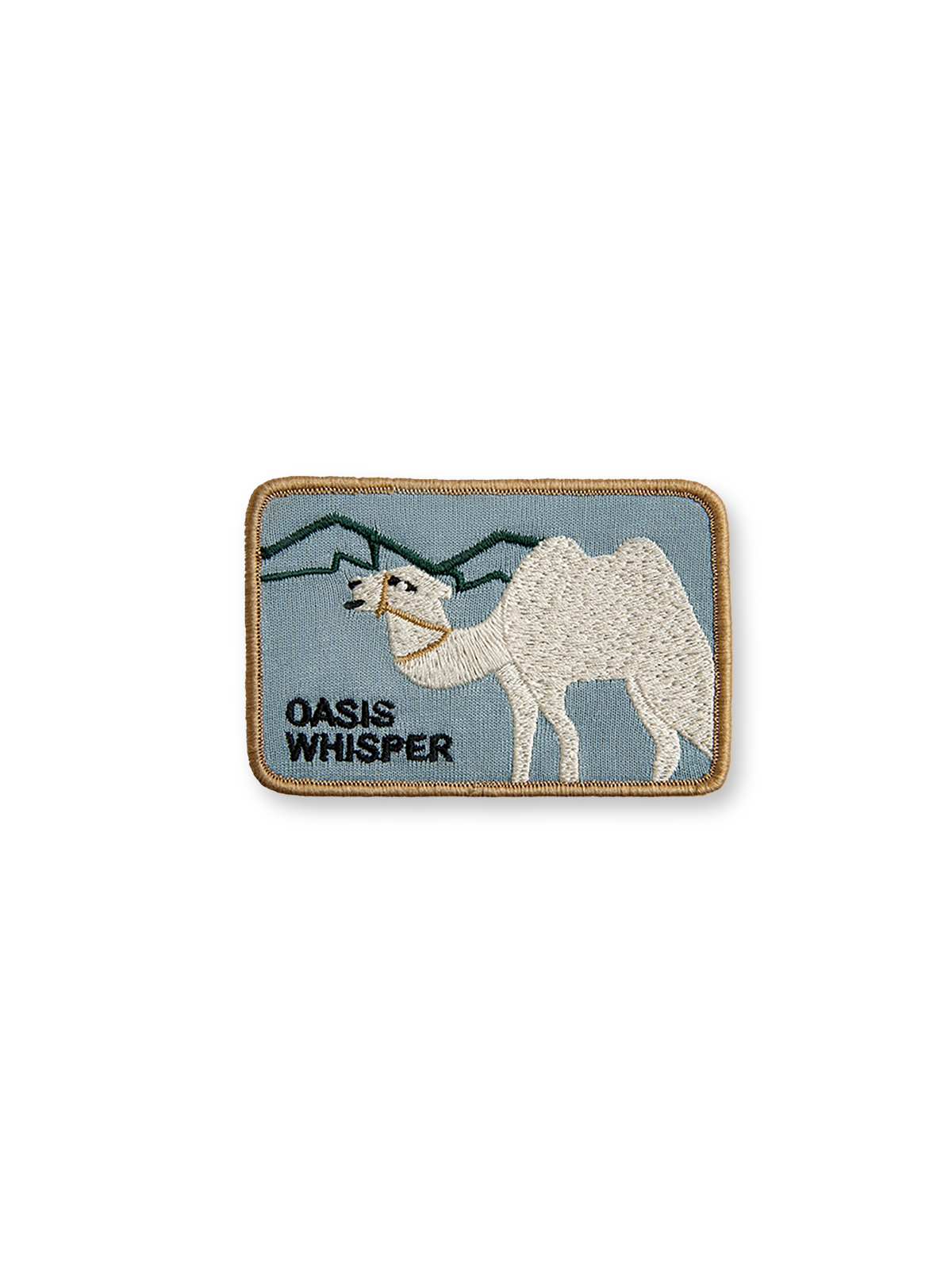 詳細画像：ベルクロの刺繍と洗い加工ディテール図