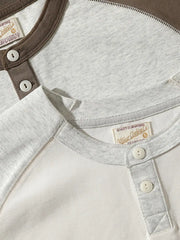 230Gシルクタッチ ラグランヘンリーネックTシャツ