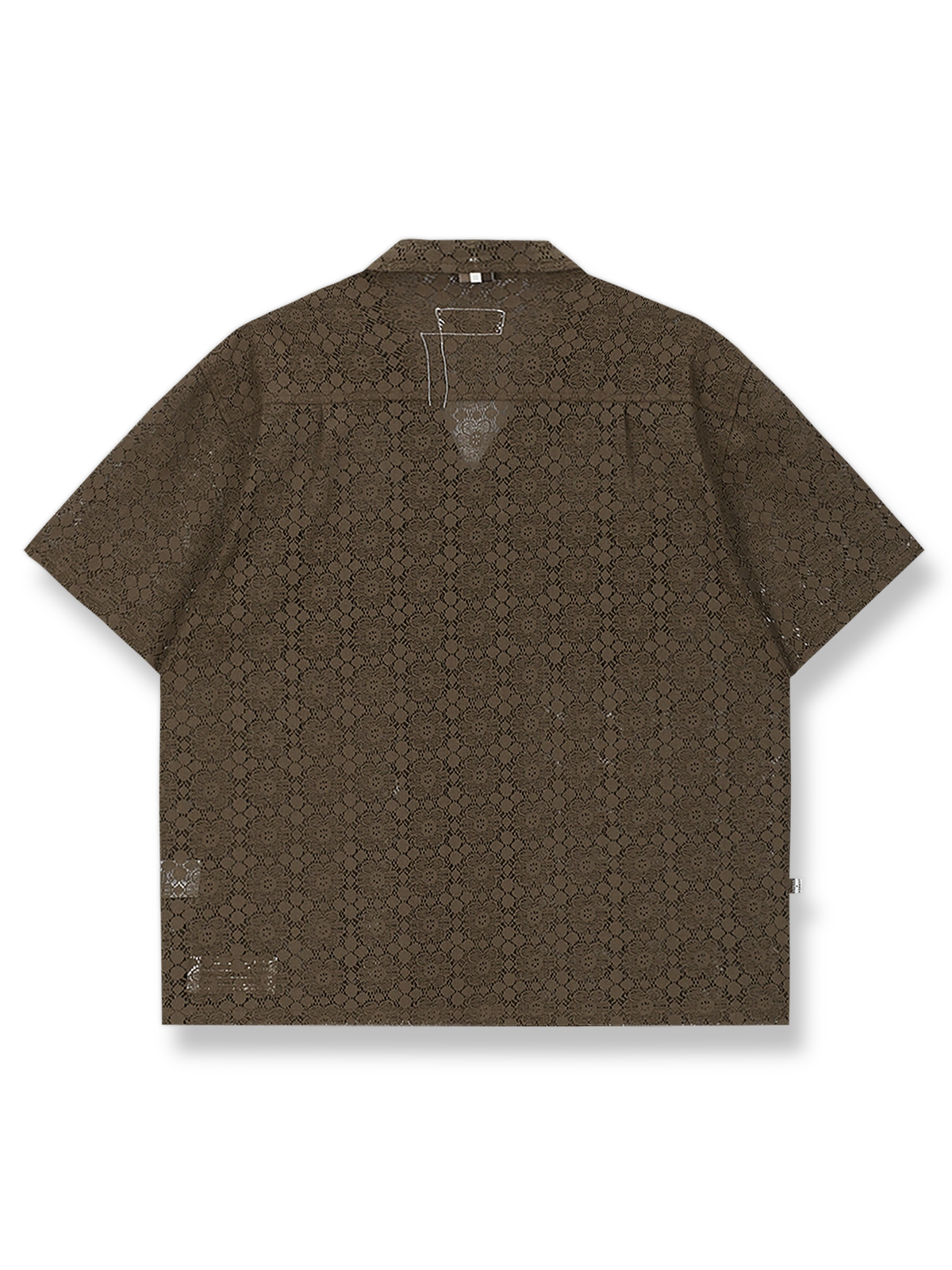 透かし編みレース刺繍シャツの正面画像