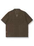 透かし編みレース刺繍シャツの正面画像
