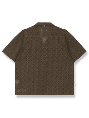 透かし編みレース刺繍シャツの正面画像