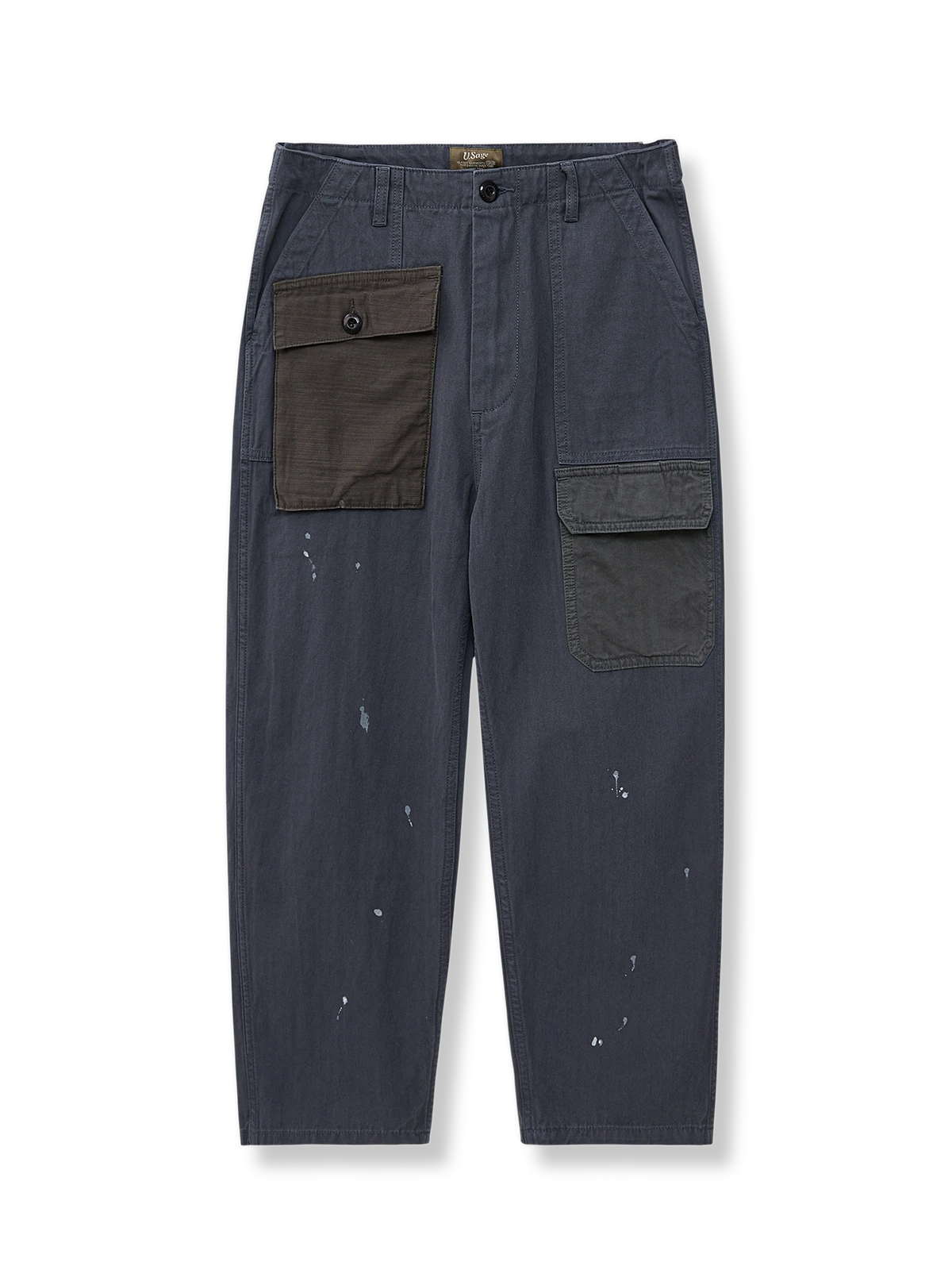 レトロ 人字柄 パッチワーク スラックス