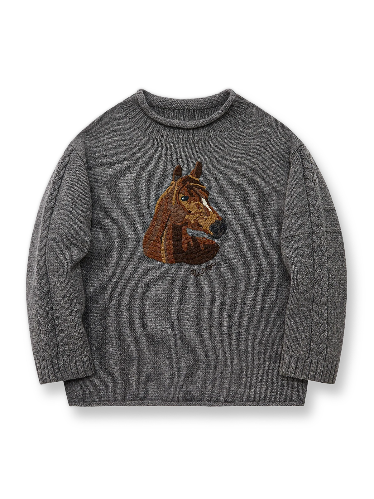 フィッシャーマン ウールケーブル セーター