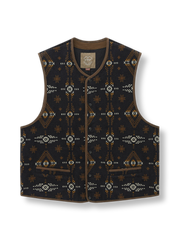 背中 コーデュロイ ナバホ柄 ジャカード ベスト