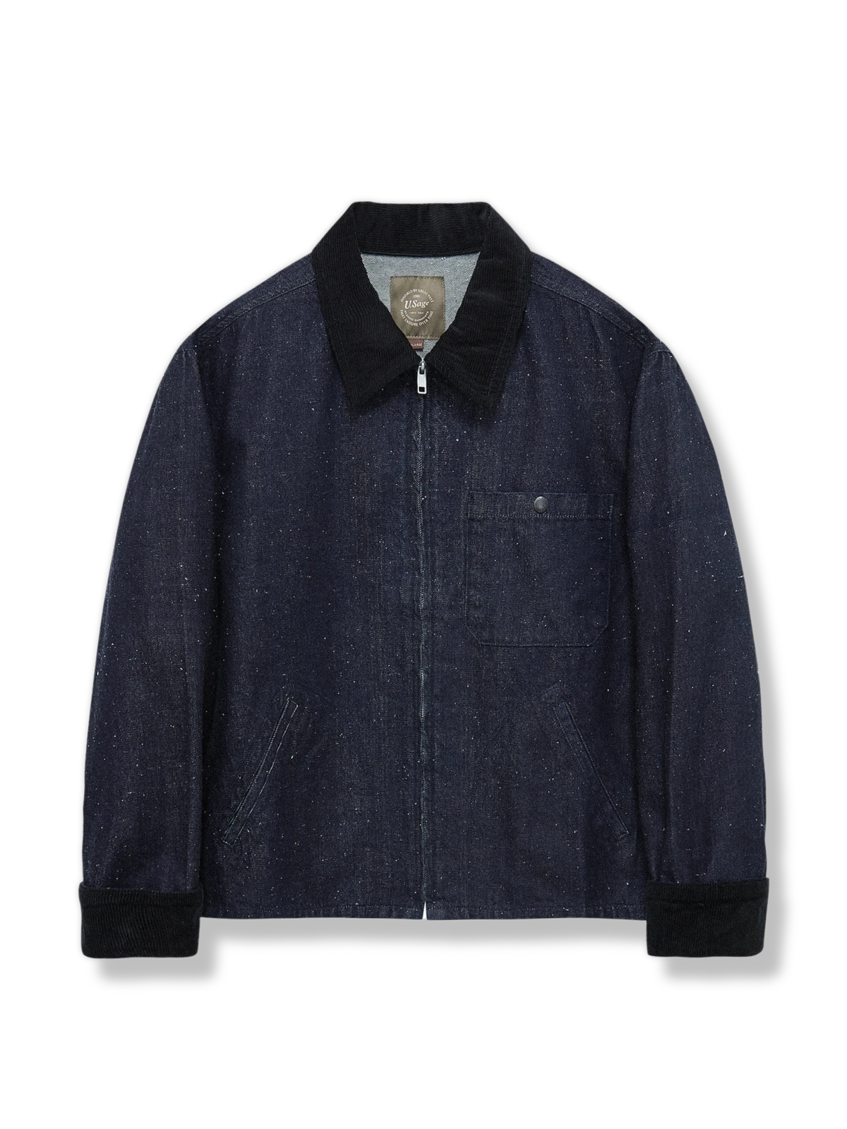 ショート丈 コーデュロイ襟 2色入り ワークジャケット