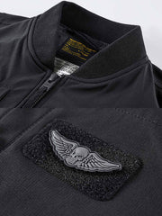 製品画像: 死神パラトルーパー タクティカルジャケットの全体画像、タクティカルスタイルと取り外し可能なワッペンが特徴
詳細画像: 取り外し可能な面ファスナー付きワッペンと死神タクティカルパッチのディテール、耐摩耗性に優れた90%ナイロン素材