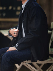 袖チェックコンビ　15oz赤耳ローデニムジャケット