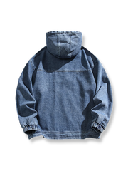 フード ポケット付きデニムスウェット