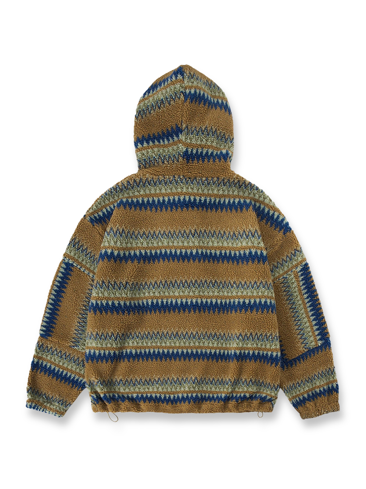 製品画像
ナバホ族の伝統的な柄とストライプデザインが特徴のラムファー裏地付きフードスウェット、100%ポリエステル素材で柔らかく快適な着心地、保温性に優れ、秋冬シーズンに最適な暖かさを提供するユニークな民族風デザイン

詳細画像
ナバホ柄とストライプのコンビネーションデザイン、内側には温かいラムファー素材が使用され、通気性があり快適な着用感を実現、ルーズフィットで動きやすさを確保、秋冬のコーディネートに最適なジャケット