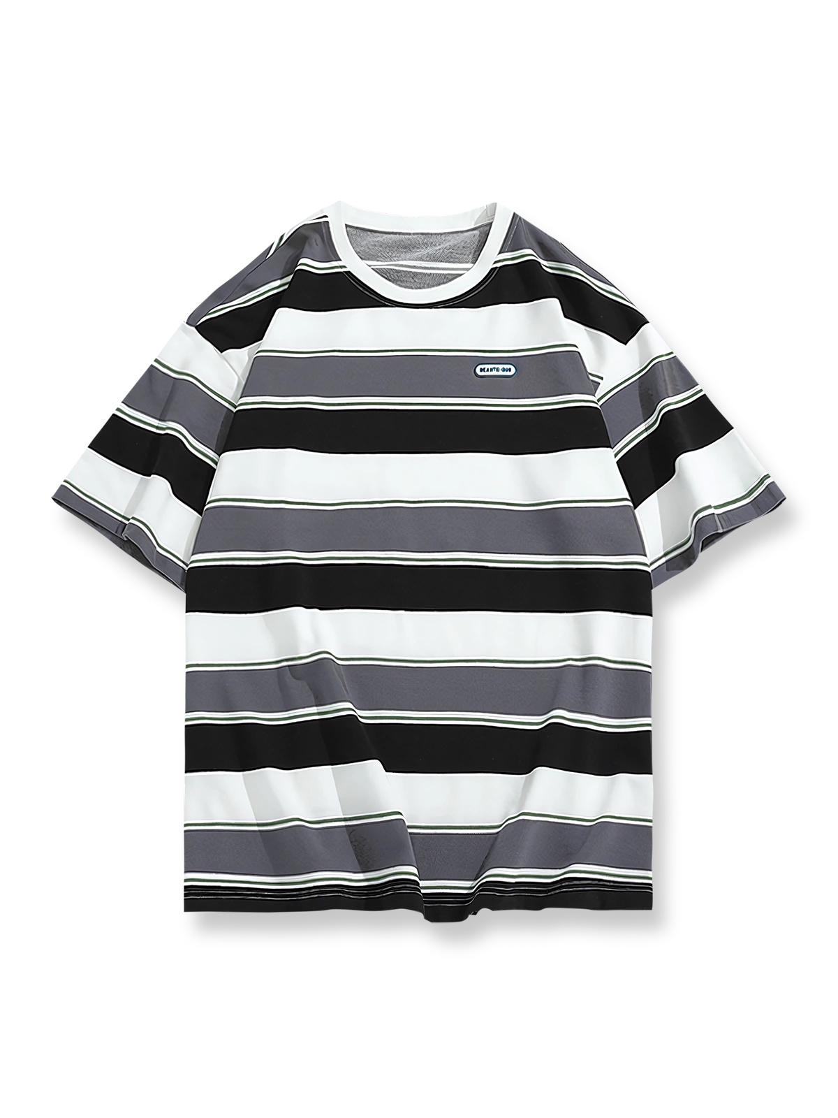 ストライプクルーネック半袖Tシャツの正面画像