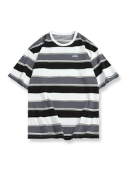 ストライプクルーネック半袖Tシャツの正面画像