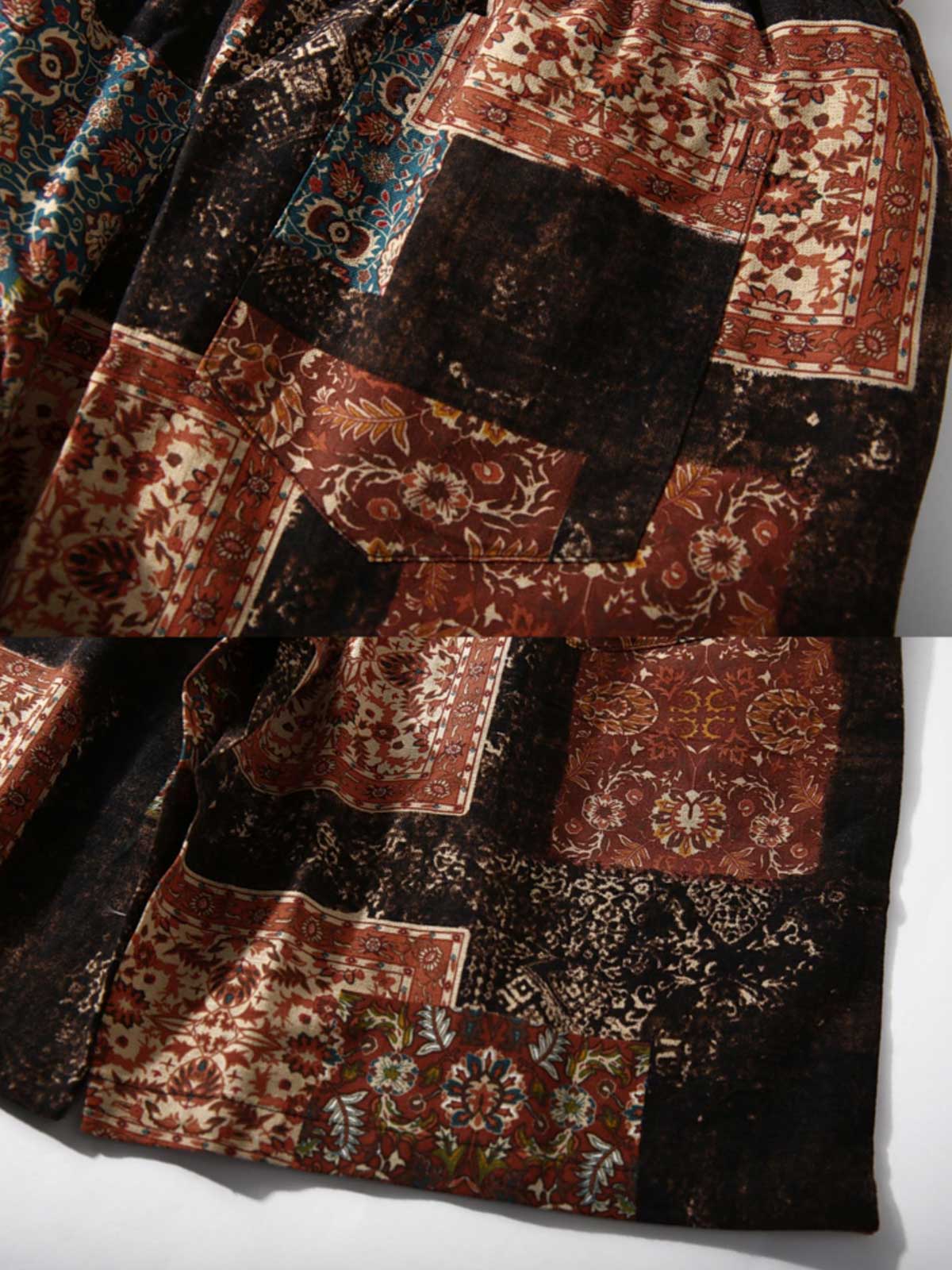 エスニック風スポーツショートパンツの柄の詳細図