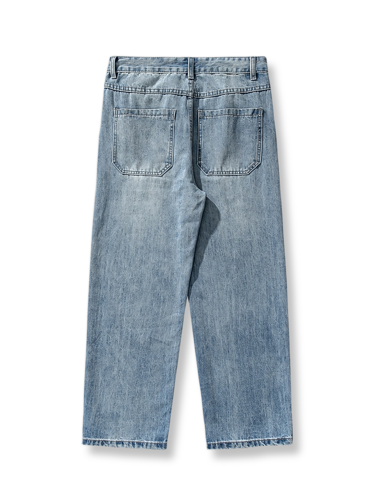 ヴィンテージウォッシュストレートデニムパンツの正面画像