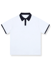 配色半袖ヴィンテージポロシャツ正面図