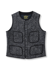 ノーカラー ツイード ベスト