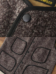 ノーカラー ツイード ベスト