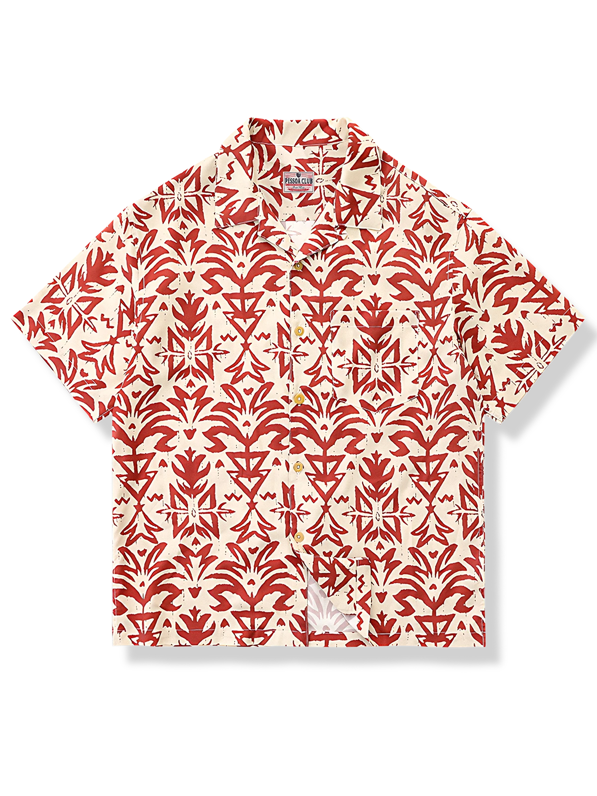 赤い フラワー柄 アロハシャツ