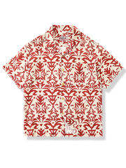 赤い フラワー柄 アロハシャツ