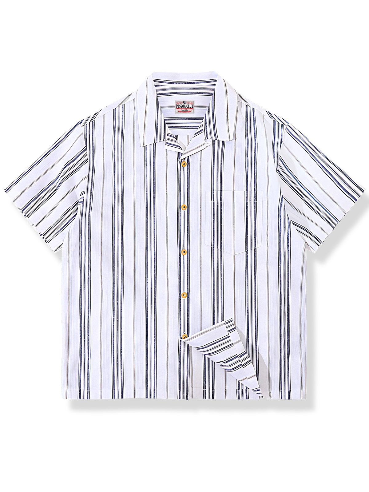 ブルー＆ブラウン ストライプ  シャツ