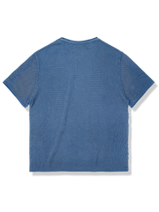 藍染 ニットネック Tシャツ