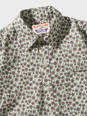 花柄 コットン  キューバシャツ