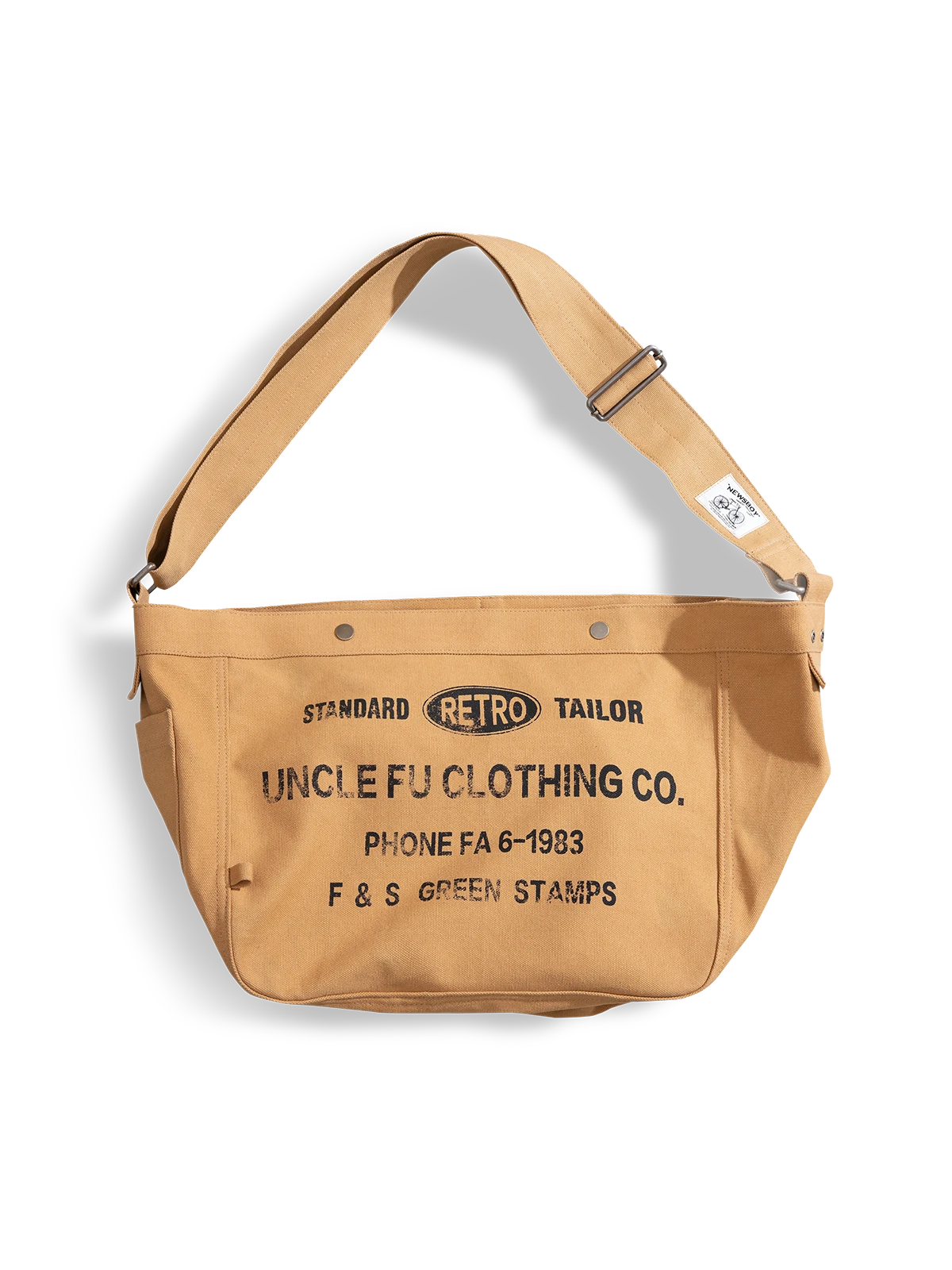 英字 キャンバス ショルダーバッグ