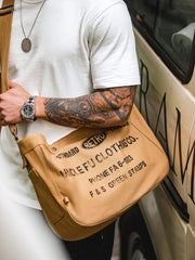 英字 キャンバス ショルダーバッグ