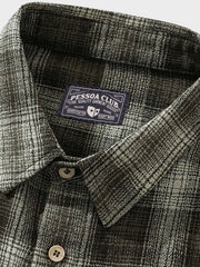 先染め ポケット チェック柄 半袖シャツ