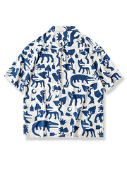 トーテムネイティブアート柄  アロハシャツ