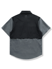 配色切替フェイクレイヤード半袖シャツ