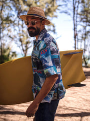 ブルーサーフィンプリント アロハシャツ