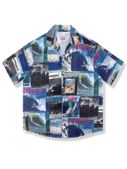 ブルーサーフィンプリント アロハシャツ