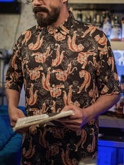 トラ柄 半袖アロハシャツ