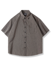 細ギンガム チェック 半袖シャツ