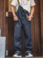 海軍 デニム デッキオーバーオール