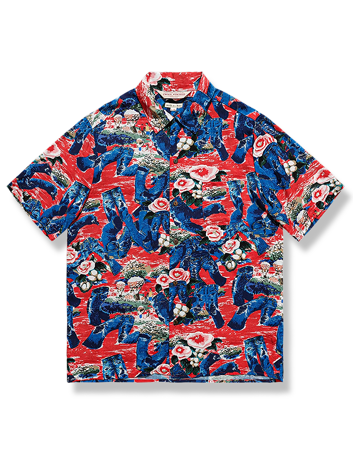 3色展開 花柄 コットン キューバシャツ