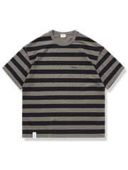 三色 ストライプ 半袖Tシャツ