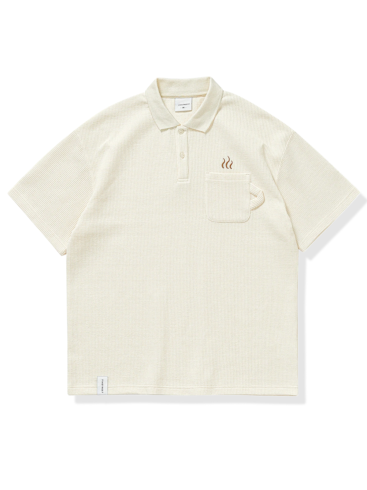 刺繍入り ワッフル ポロシャツ