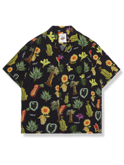手描き  トロピカルプランツ  アロハシャツ
