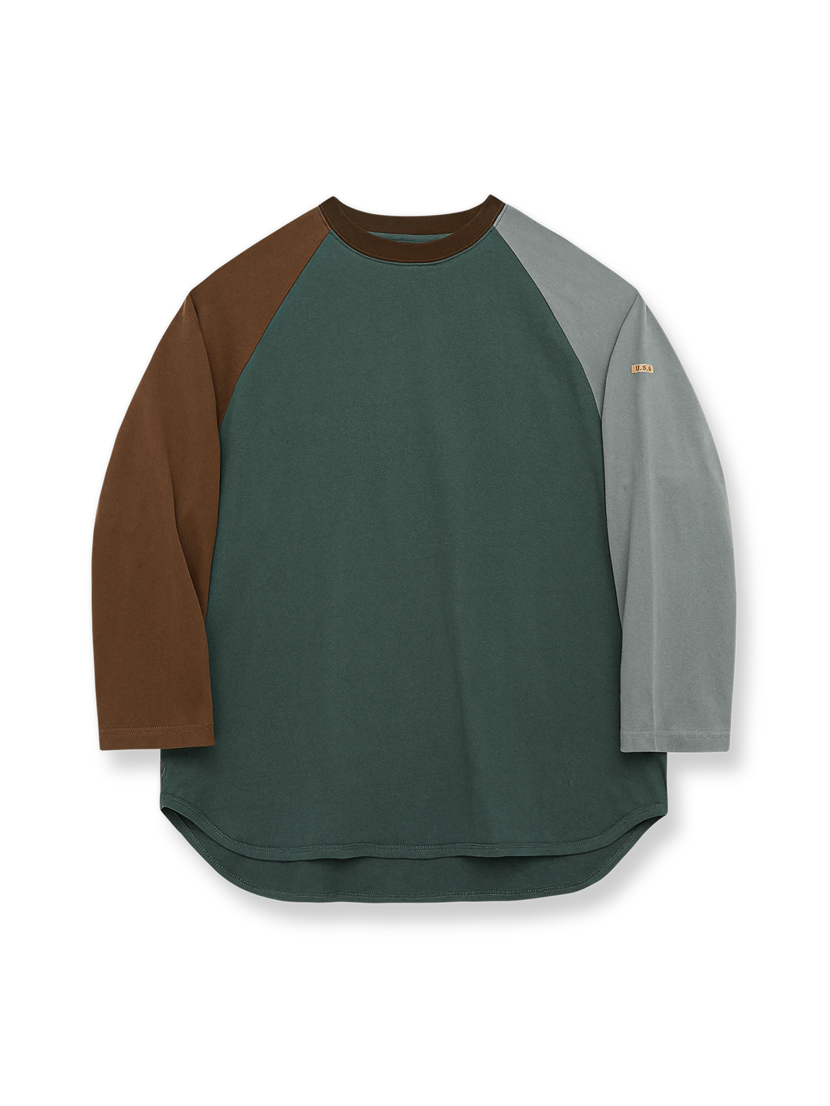 スリーブ コントラストカラー 長袖Tシャツ