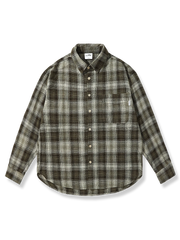 コントラスト チェック柄 長袖シャツ