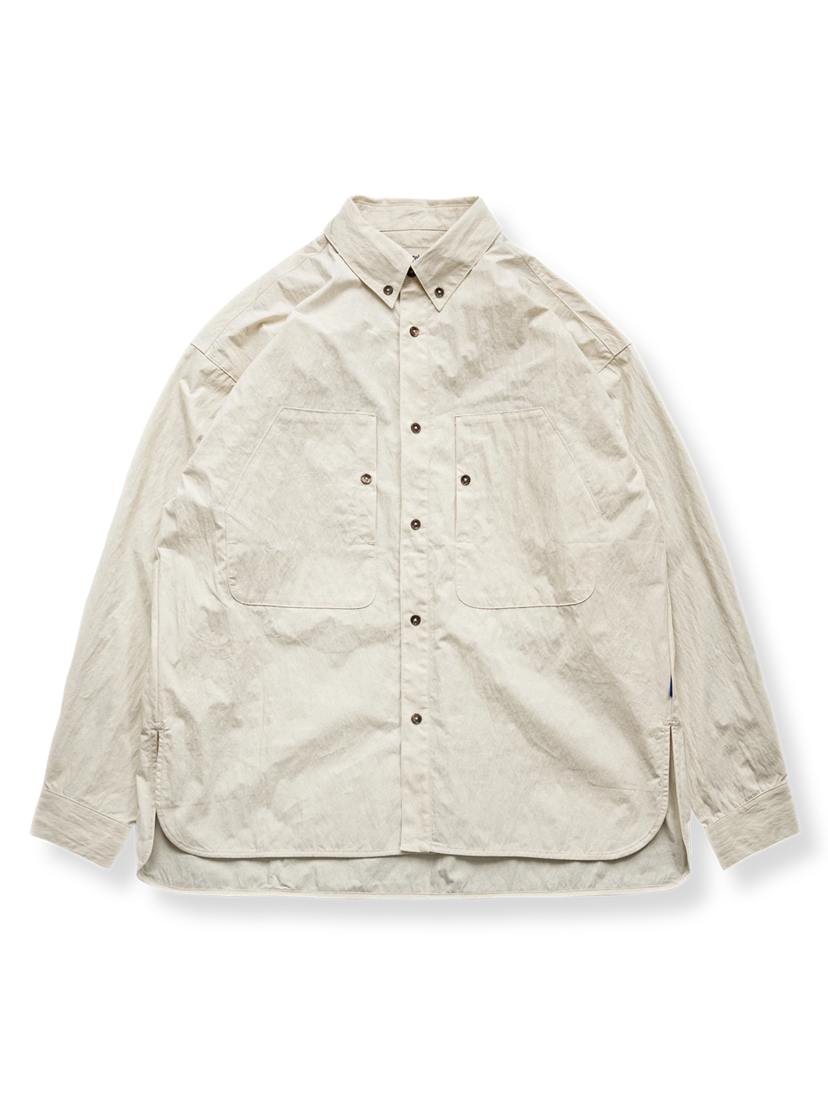 シワ加工 ボタンダウン 長袖シャツ