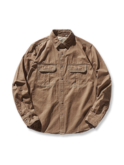 4色 コットン ワークシャツ