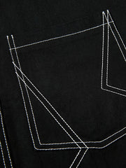 配色 ステッチ 長袖シャツ