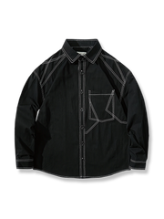 配色 ステッチ 長袖シャツ