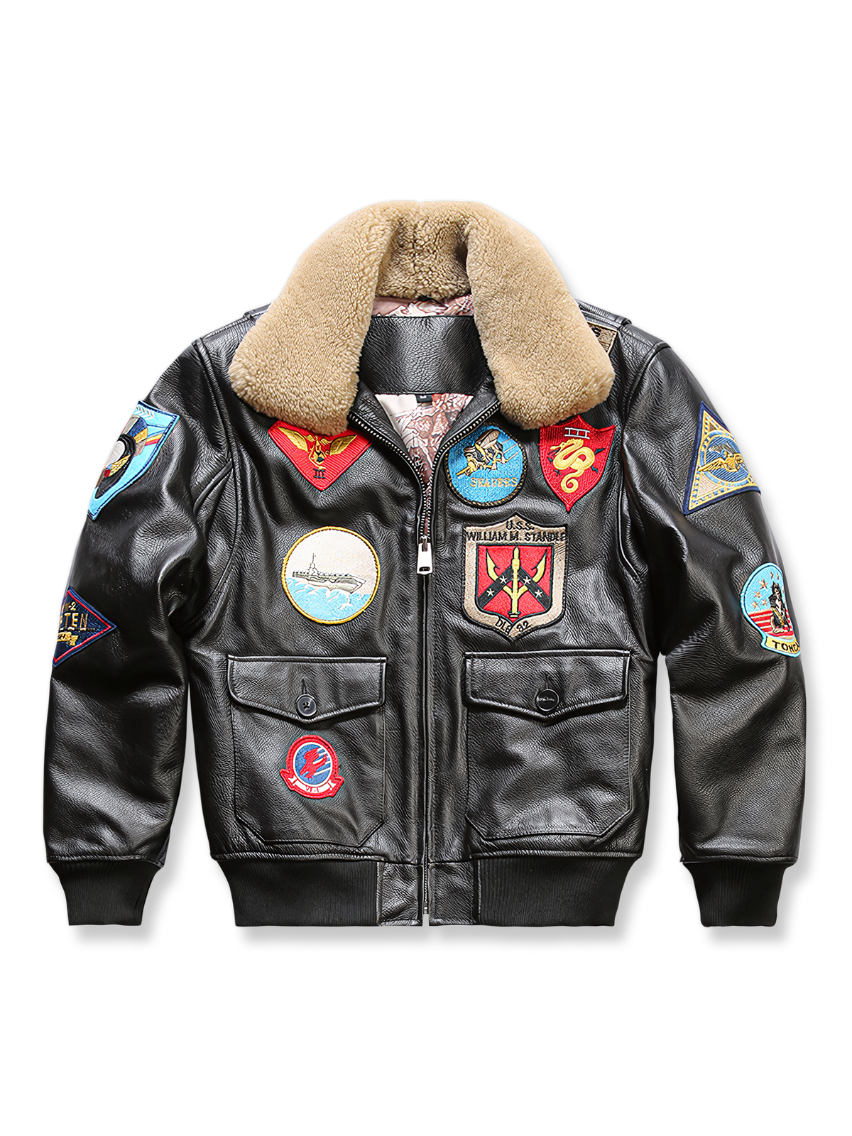 ファーカラー ペブルド レザージャケット