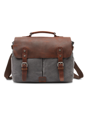 レザー＆キャンバス メッセンジャーバッグ