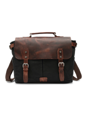 レザー＆キャンバス メッセンジャーバッグ