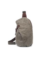 キャンバス＆レザーステッチ アウトドアショルダーバッグ