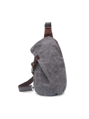 キャンバス＆レザーステッチ アウトドアショルダーバッグ